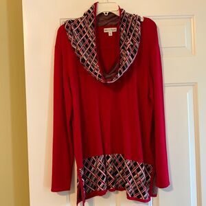 Rebecca Malone extra large NWOT red sweater with matching removable scarf